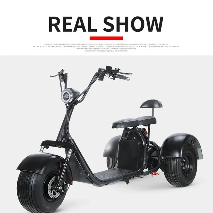 Citycoco 1500W Scooter électrique Tricycles à 3 roues pour adultes Entrepôt UE/USA/Europe 2000W 40AH Double batterie pour utilisation en ville