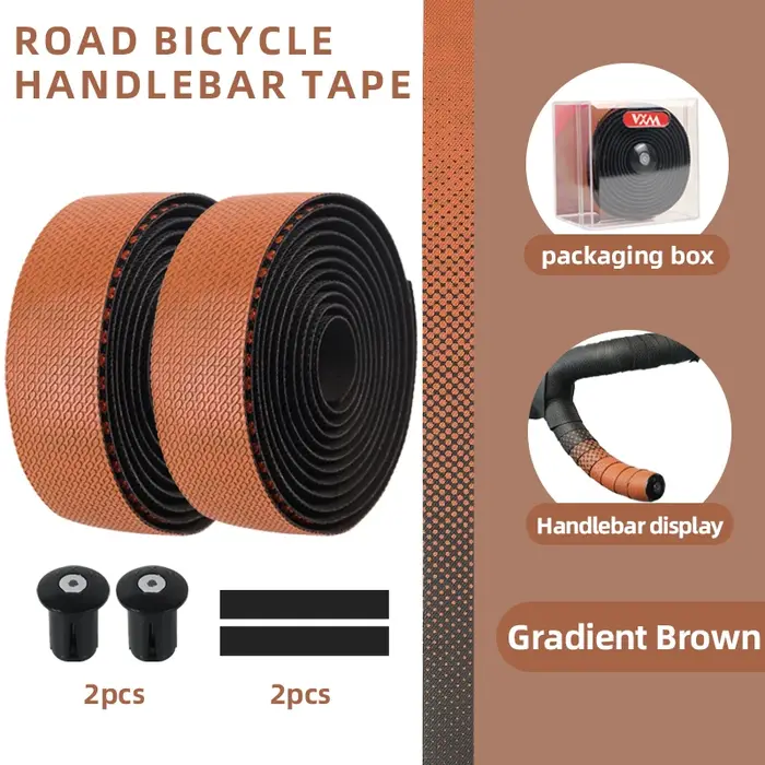 VXM – barre de bande de guidon de vélo de route, PU EVA, poignées de cyclisme, antidérapantes, absorbant les chocs, confort avec bouchon d'extrémité, accessoires de vélo