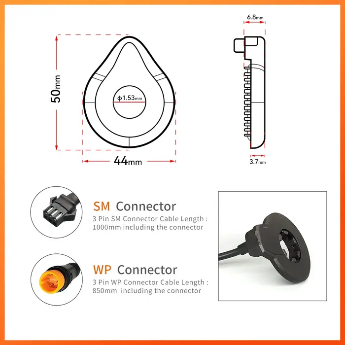 Ebike côté gauche PAS capteur C12L 12 signaux pédale 24V36V48V Kit de Conversion de vélo électrique pièces