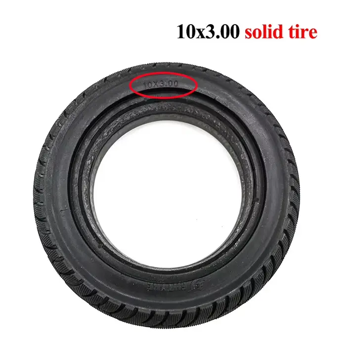 Pneu plein pour trottinette électrique 10 pouces 10X2.50 10X3.0, roue arrière sans air, pneu moteur 