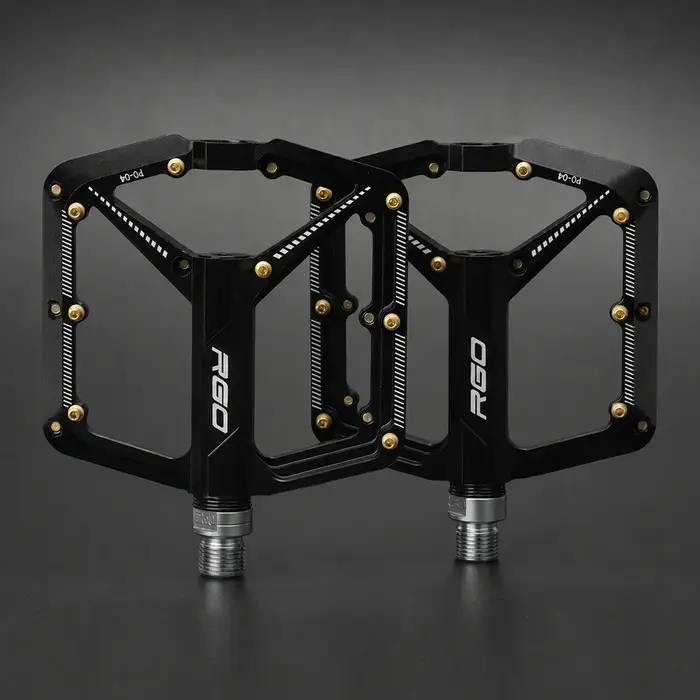 Pédales RGO PD-04 : Triple roulement, construction en alliage d'aluminium antidérapant usiné CNC — C