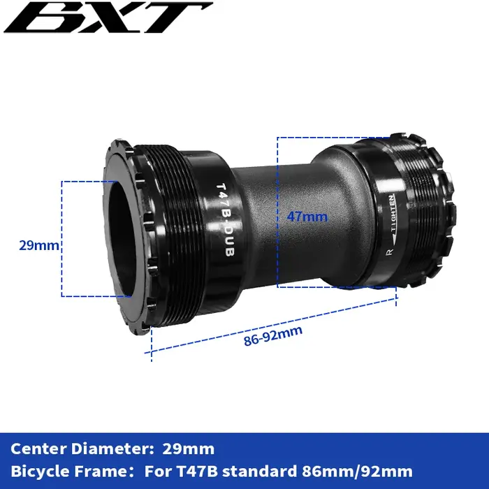 Boîtier de pédalier BXT T47A 68/73mm pour Shimano 24mm SRAM DUB 29mm Manivelle