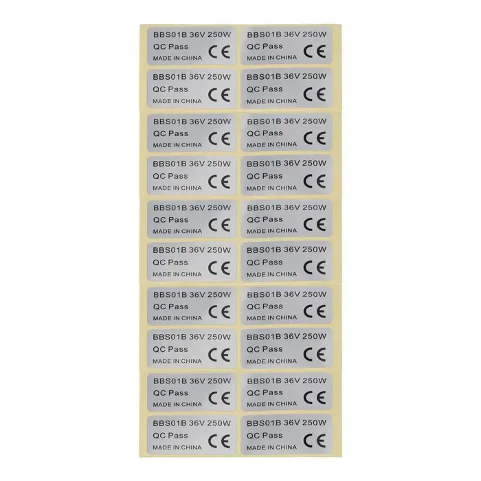 Paquet de 20 autocollants pour vélo électrique BAFANG 36V 250W/48V 750W 01HD