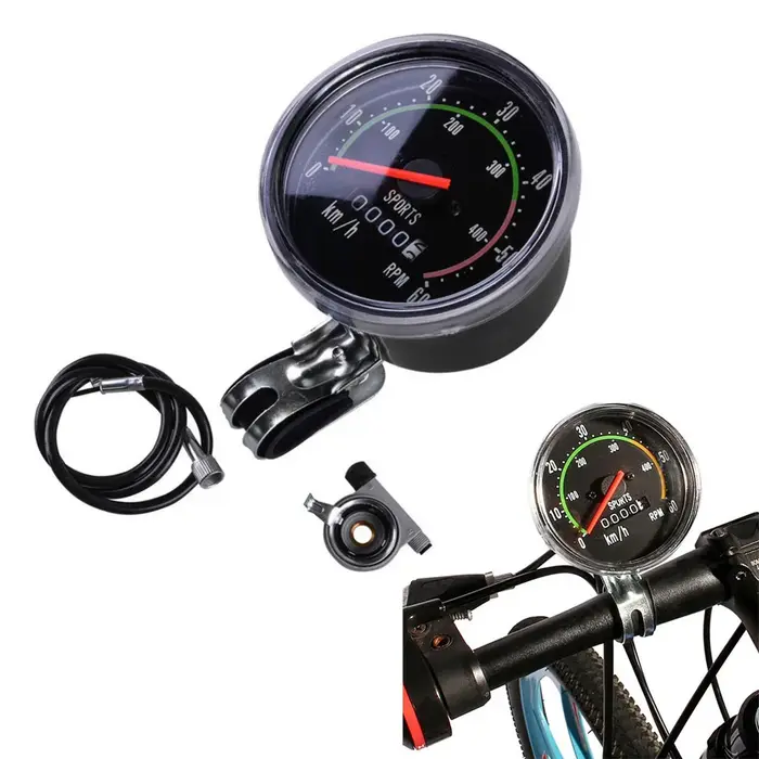 Compteur de vitesse mécanique rétro en alliage pour vélo de 27 pouces avec câble de 78 cm