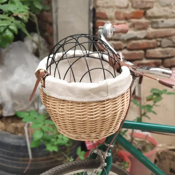Panier de vélo en osier pour petits chiens et chats