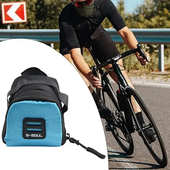 Sac de rangement de selle de vélo Portable sous le siège, pochette arrière de siège de vélo vtt, sac de tige de selle 15x7x7cm, accessoires noir rouge bleu