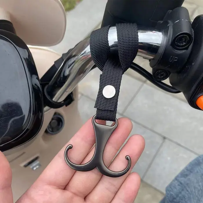 Barre à main pour moto et vélo électrique, avec Double crochets, crochet de rangement pour casque, s