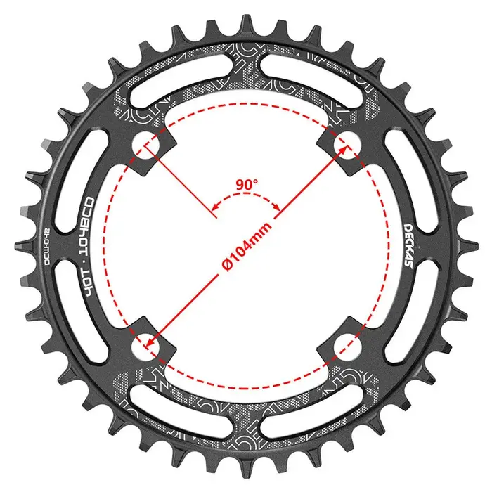DECKAS rond 104BCD 40/42/44/46/48/50/52 T Getande vélo de montagne Wiel vtt vélo pour pédalier 8-12