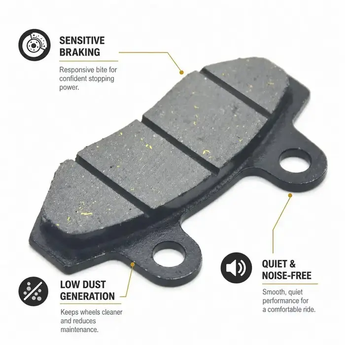 Plaquettes de frein à double pompe pour moto, scooter électrique et cyclomoteur électrique
