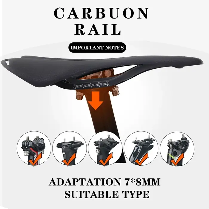 Selle ultralégère en fibre de carbone pour vélo de route et VTT