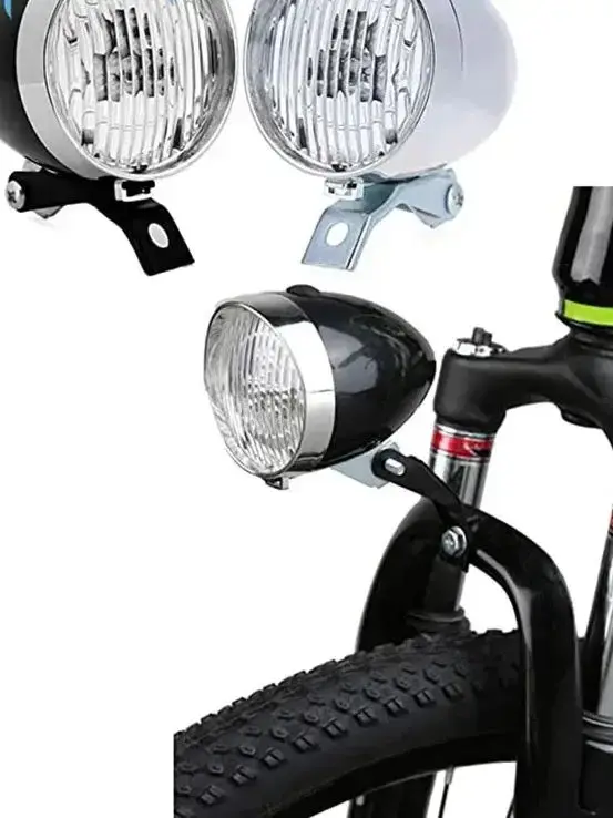 Phare de vélo rétro, coque en plastique ABS, lumière de vélo classique LED, lampe avant de conduite 
