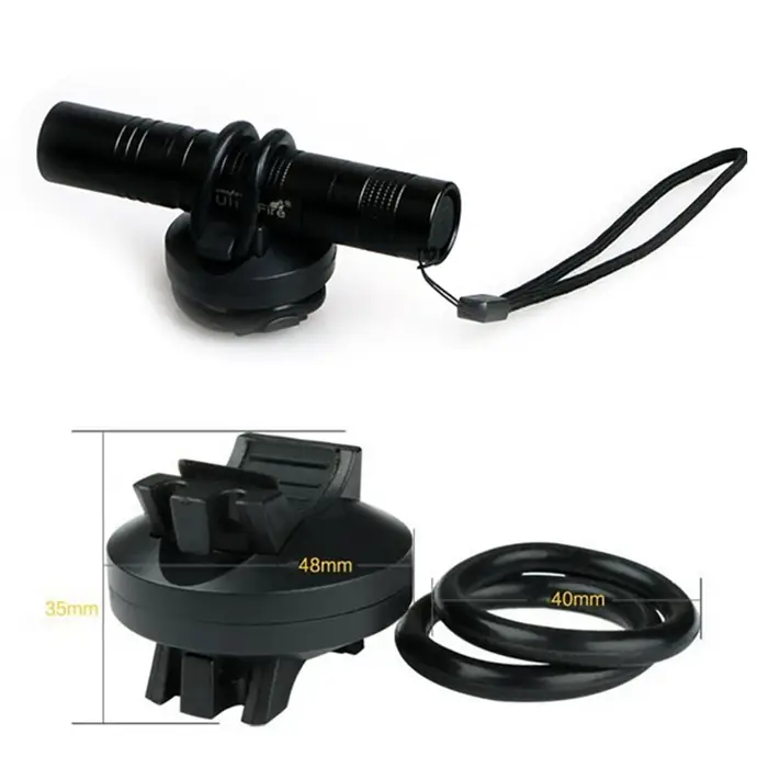 Lampe de poche LED pour vélo en L, support de lampe torche avec pince