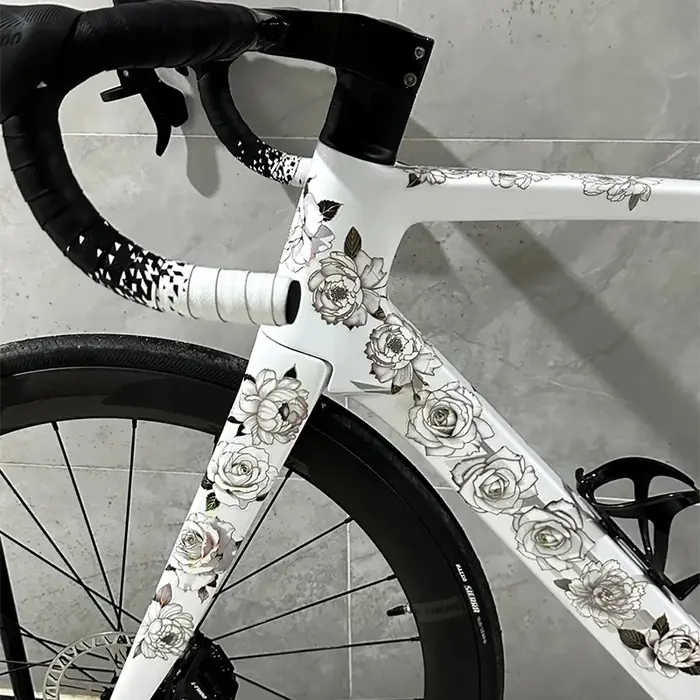 Autocollants de vélo fleur pour cadre