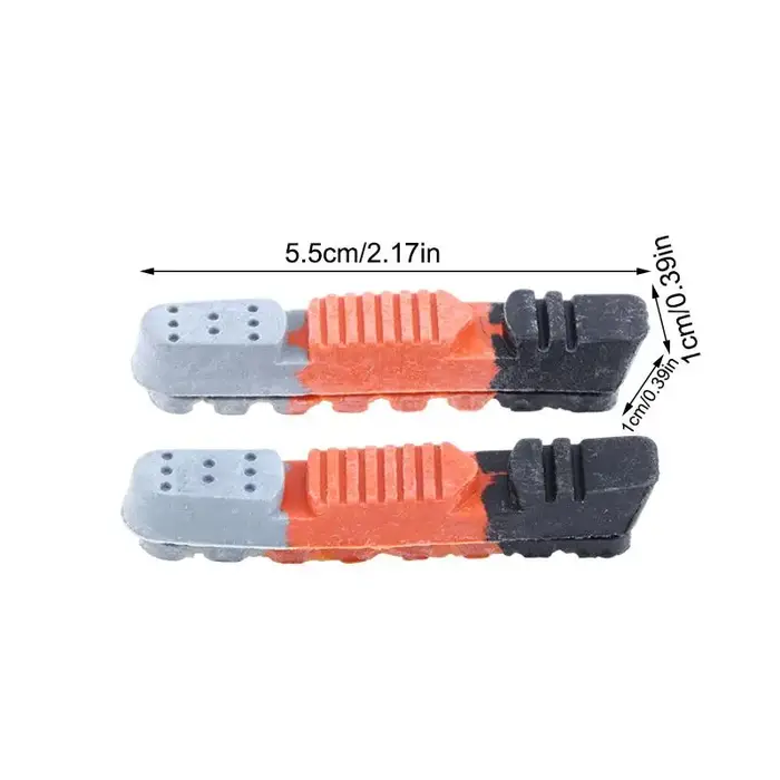 1 paire de plaquettes de frein de vélo de type tiroir, 3 couleurs, en caoutchouc, de remplacement po