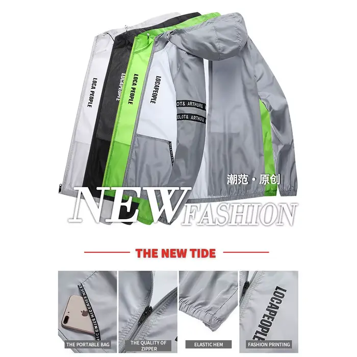 Protection solaire homme été cyclisme veste sport décontracté jeunesse manteau Anti-UV Sports de ple