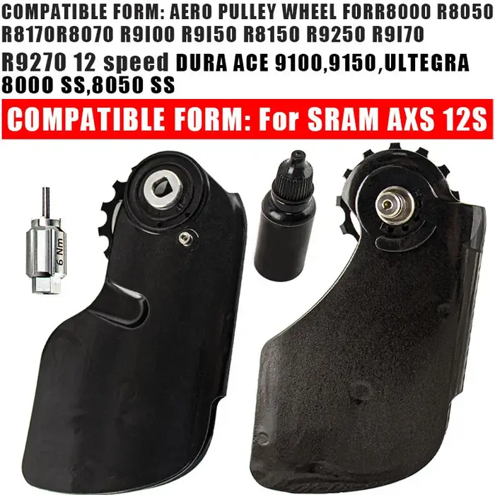 Roue de guidage arrière en carbone CS pour vélo de route avec roulement en céramique pour Shimano 105/R7000 R8000/R8050/R9100/R9150SS SRAM Red AXS
