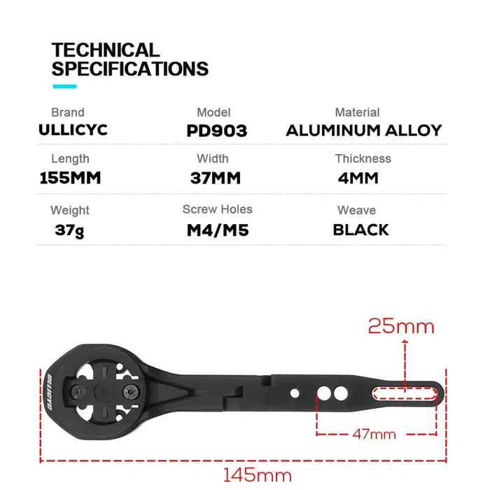 Support d'ordinateur ULLICYC pour guidon intégré Canyon Aeroad/ KOCEVLO X01/ Wilier Filante, compatible avec Garmin/ Bryton/ Wahoo