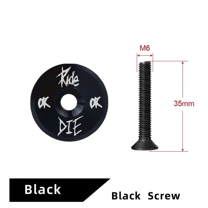 Capuchon supérieur de potence de vélo style crâne Ride or Die en alliage d'aluminium M6*35mm compati