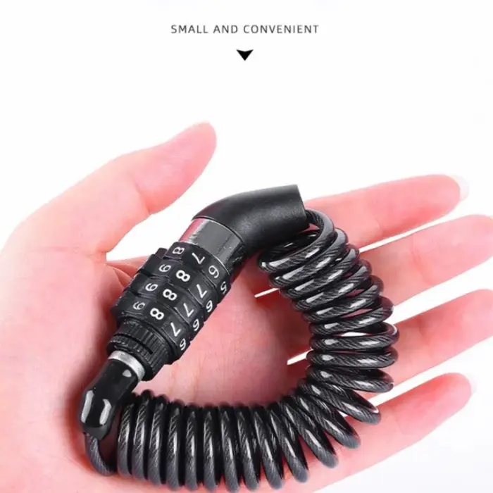 Antivol à combinaison à 4 chiffres avec câble en acier et protection par mot de passe pour vélo – Accessoire de sécurité pour bicyclette