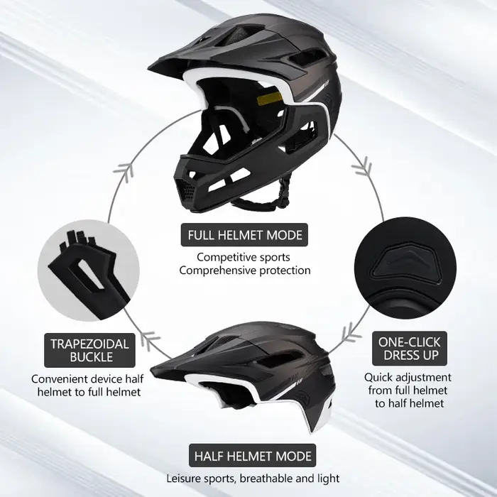Eastinear haute qualité montagne tout-terrain casque de vélo 2-en-1 intégral détachable en plein air adulte hommes et