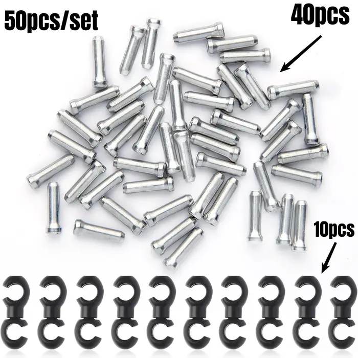 Lot de 50 embouts de câble de vélo avec clips rotatifs pour câbles de frein VTT pour un cyclisme fluide et des performances améliorées