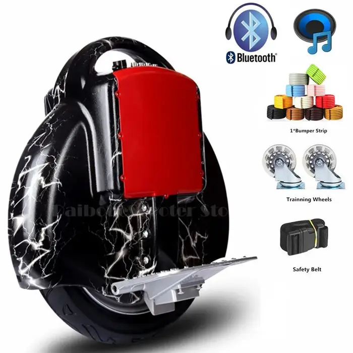 Daibot Scooter électrique Portable une roue auto équilibrage Scooters haut-parleur Bluetooth 14 pouces 350W 60V