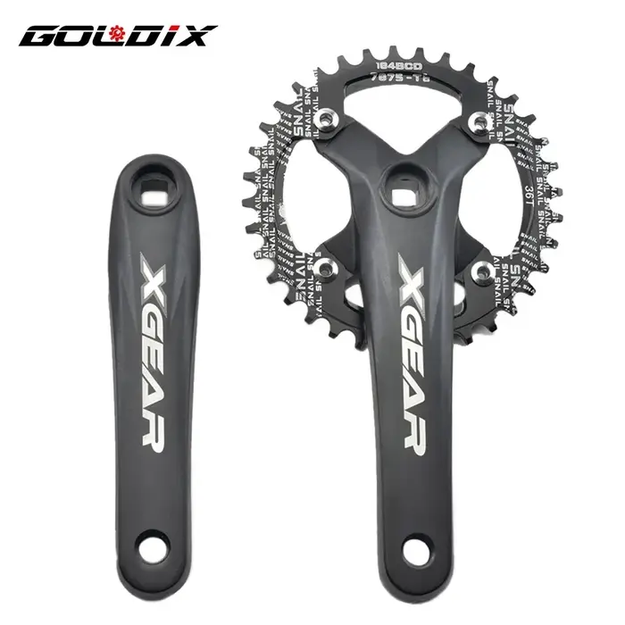 GOLDIX – pédalier de vélo à trou carré 104BCD, plateau unique forgé en alliage d'aluminium, longueur