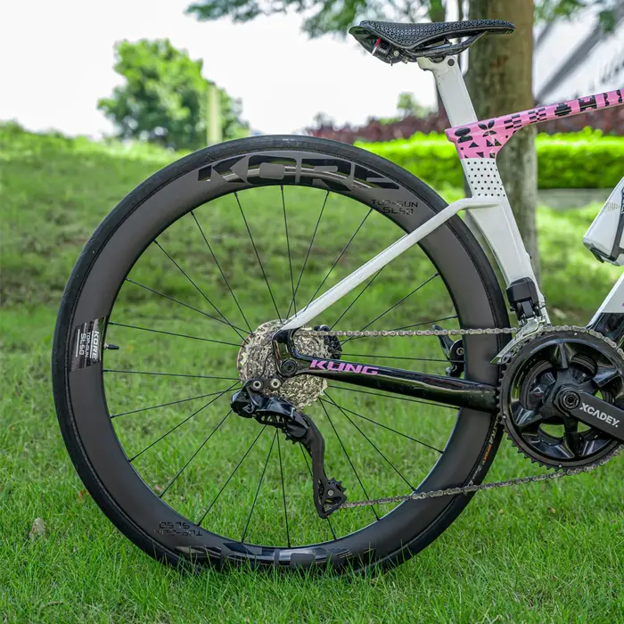 700C carbone route vélo roues 50mm Tubeless 24H 60T cliquet moyeu frein à disque HG/XD
