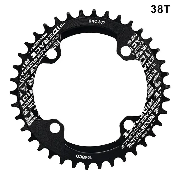 RIDERACE vélo manivelle plateau 104BCD forme ronde étroite large 32T/34T/36T/38T VTT pédalier roue à chaîne plaque unique