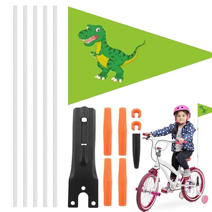 Drapeau avec poteau, drapeaux de sécurité imperméables pour vélo