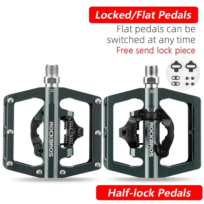 ROCKBROS – pédale de verrouillage de vélo 2 en 1