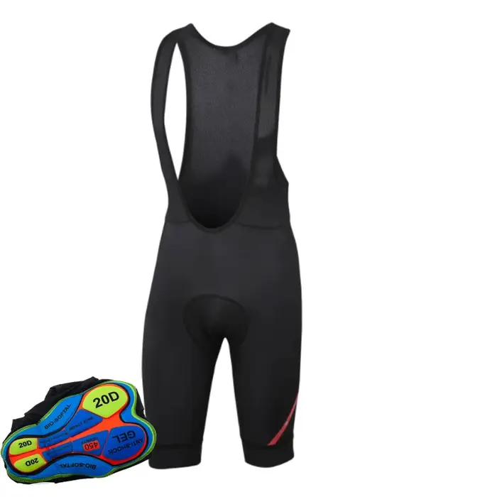Short à bretelles de cyclisme pour hommes, coussin épais antichoc en Gel, 6 heures de Ride Pro Lycra