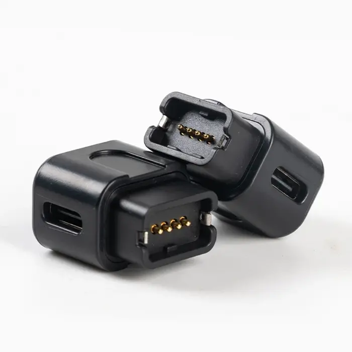 Tête à 4 broches pour équipement électronique vélo, avec Ports câbles latéraux, pièce transport noir