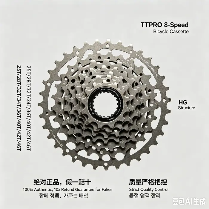 Cassette de vélo de route TTPRO E 8/9/10/11/12 vitesses 23/25/28/32/34/36T K7