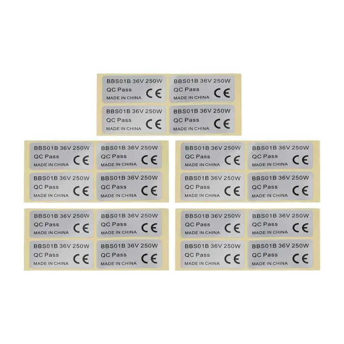 Paquet de 20 autocollants pour vélo électrique BAFANG 36V 250W/48V 750W 01HD