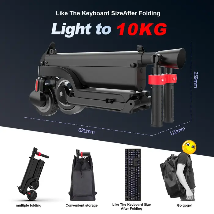 Trottinette électrique pliable HX X6 350W 36V pour adulte avec pneus 5.5 pouces et frein à disque pour trajets urbains confortables