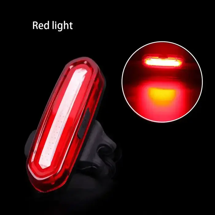 Enquêter arrière de vélo rouge aste USB, feu arrière de vélo, lampe de sécurité VTT, lumière LED de 