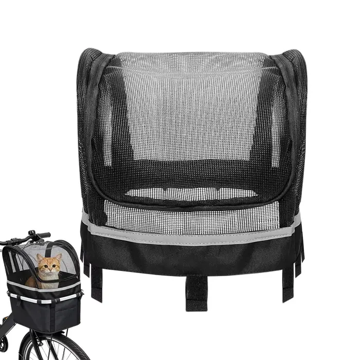 Panier de vélo pour chien avec fenêtre, support de guidon pour animaux de compagnie, petit panier de vélo pour chien pour les loisirs quotidiens, les trajets domicile-travail et les activités urbaines