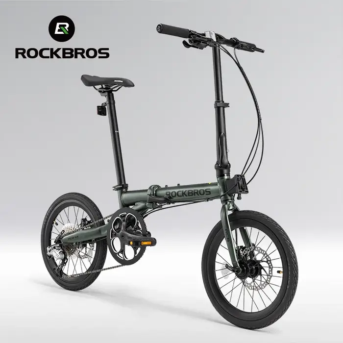 ROCKBROS vélo pliant 16 pouces 9 vitesses double frein C cadre en alliage d'aluminium adulte