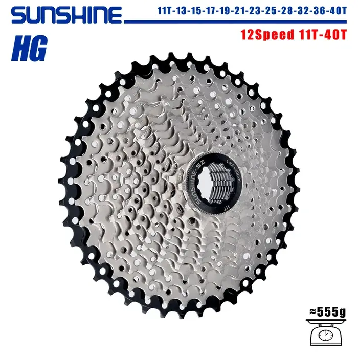 Cassette SUNSHINE hg 12 vitesses 11 34 40 42 46 50 52 ultralégère 12