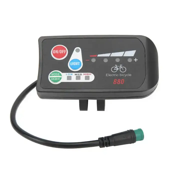 Affichage de la batterie électrique avec connecteur étanche, panneau de commande LCD pour vélo élect