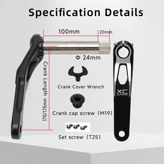Pédalier RGO XC MTB 170/175 mm 30-42T 104BCD en alliage d'aluminium T6 forgé pour VTT et vélo de gravier