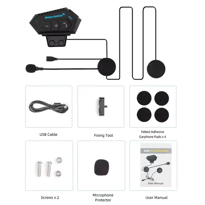 Casque de moto casque Bluetooth 5.0 casque sans fil écouteurs moteur casque vélo écouteur mains libres stéréo écouteurs