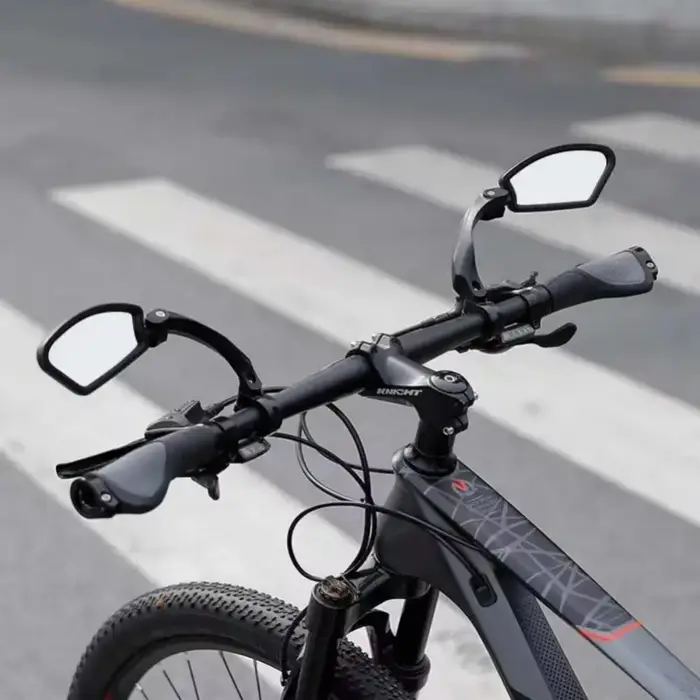 Rétroviseur de vélo DOMEN en acier inoxydable pour guidon de route et VTT réglable 360 degrés avec cadre en nylon résistant aux chocs en orange ou rose