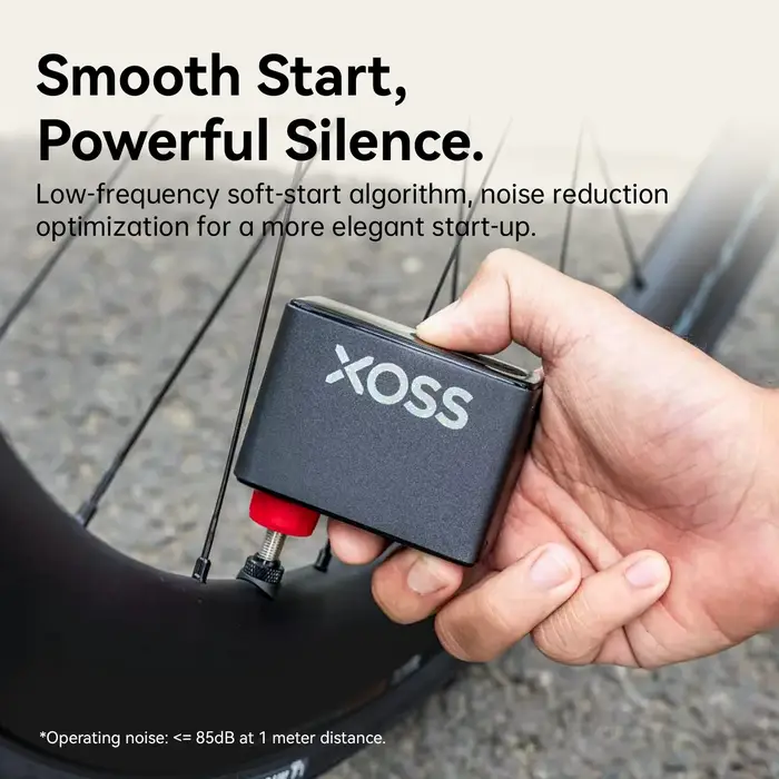 Pompe à vélo électrique XOSS AirCube2 120 PSI, mini pompe à air portable, gonfleur rechargeable, accessoires pour vélo