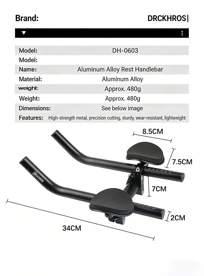 Guidon aérodynamique Bike Rest TT pour cyclisme
