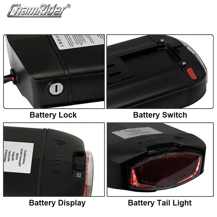 ChamRider-Boîtier de batterie arrière T1 Radiance 1 PLUS pour vélo électrique