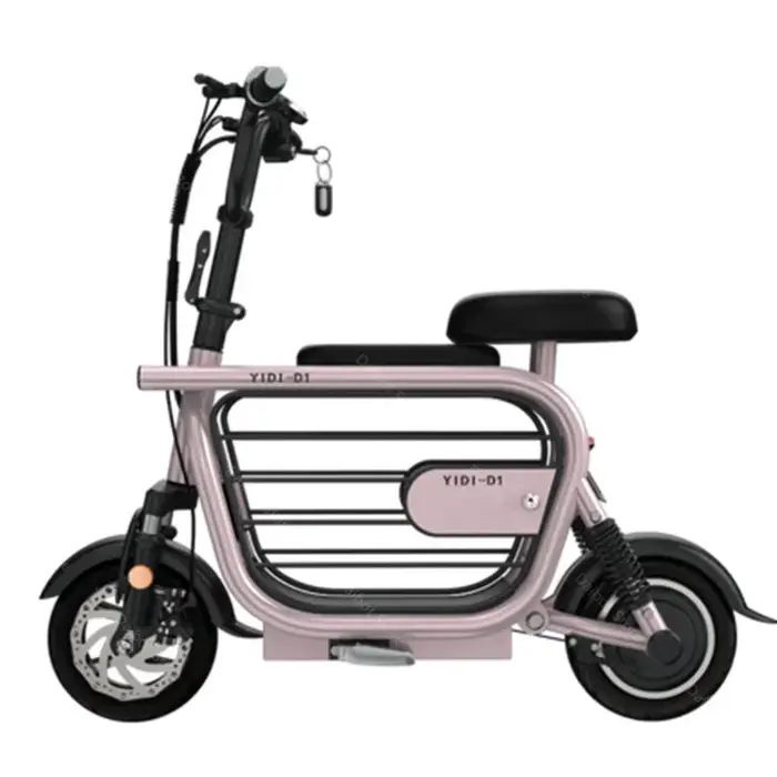 Mini vélo électrique rose pliable avec siège enfant