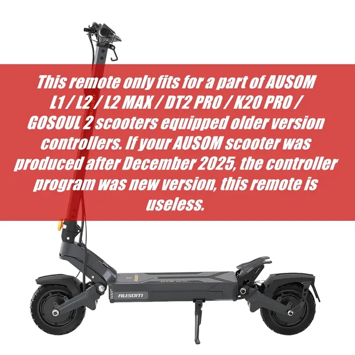 Contrôle de vitesse à distance pour certains scooters électriques AUSOM L1 L2 L2 MAX DT2 PRO K20 GOSOUL 2 pour passer à