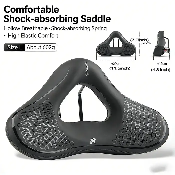 Selle de vélo, absorption des chocs hautement élastique